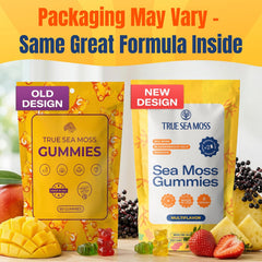 TrueSeaMoss Sea Moss Gummies with Bladderwrack & Burdock Root – Vegan Formula for Adults & Kids – Fruity Flavor – 60 Gummies