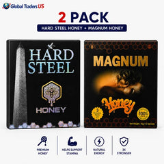 Hard Steel Honey + Magnum Honey 2 Pack | Premium Honey Sachets Combo