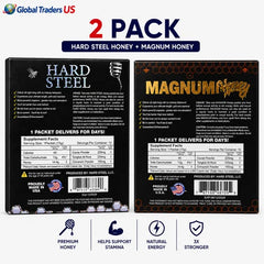 Hard Steel Honey + Magnum Honey 2 Pack | Premium Honey Sachets Combo