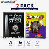 Hard Steel Honey + Rhino 69 Honey 2 Pack | Premium Honey Sachets Combo