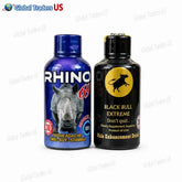 Rhino 69 & Black Bull Extreme Liquid Shot Bundle – 2 Pack (2oz Each)