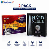 VIP+ American Honey & Hard Steel Honey 2-Pack — Premium Honey Sachets 20g x 24