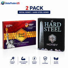 VIP+ American Honey & Hard Steel Honey 2-Pack — Premium Honey Sachets 20g x 24