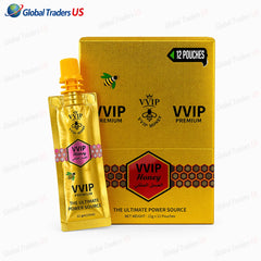 VVIP Honey Tube – Premium Natural Energy & Stamina Boost | Herbal Honey Packs (12 Pouches)