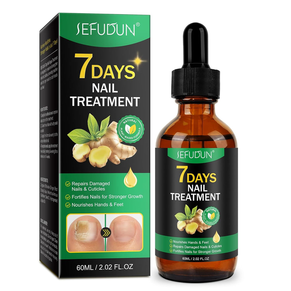 Nail Growth Serum, Ginger Nail Serum, Nails Repair Cuticles Oil, Ginger Nail Oil for Strengthen & Promote Nails Growth, Natural Plant Formula