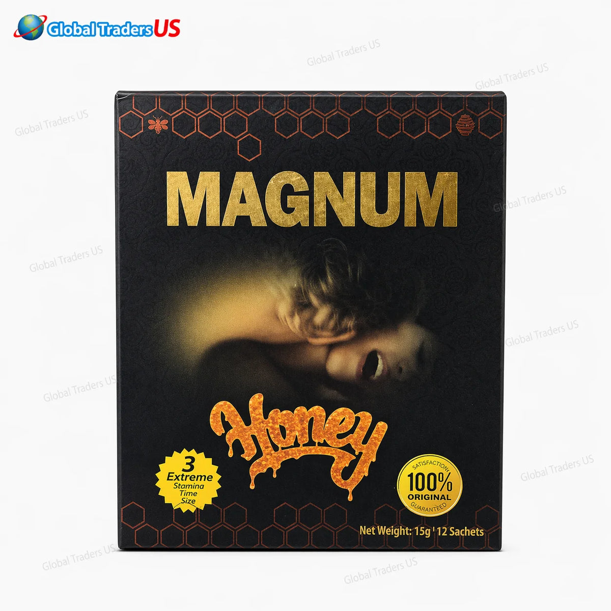 Magnum Gold Honey – 15g Sachet | 12-Pack Display