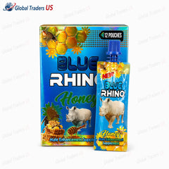 Blue Rhino Honey Tube – Natural Energy & Stamina Boost | Premium Herbal Honey Pack (12 Pouches)