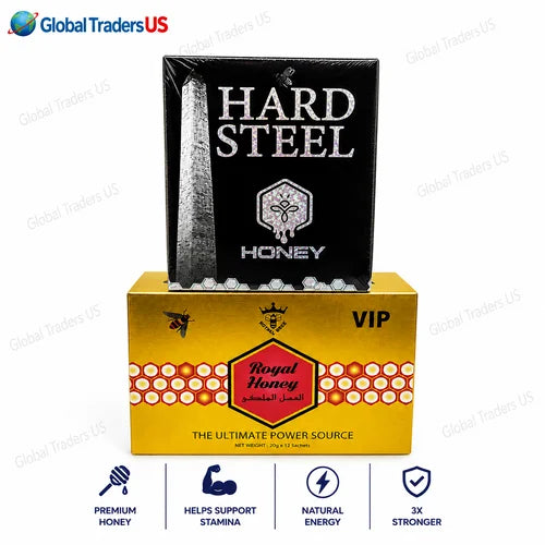 Hard Steel Honey + VIP Royal Honey 2 Pack | Premium Honey Sachets