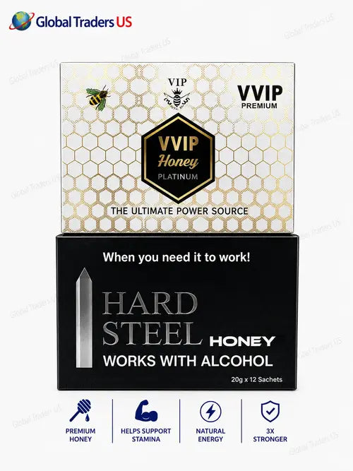 Hard Steel Honey + VVIP Honey Platinum 2 Pack | Premium Honey Sachets