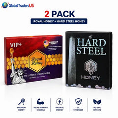 VIP+ American Honey & Hard Steel Honey  2-Pack — Premium Honey Sachets 20g x 24