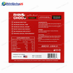 Rhino Choco VIP, Power Chocolate – Energy & Stamina Support for Men 12 pack box