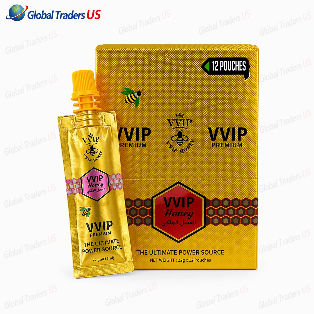 VVIP Honey Tube – Premium Natural Energy & Stamina Boost | Herbal Honey Packs (12 Pouches)