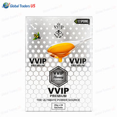 VVIP Honey Platinum spoon – Premium Natural Energy & Stamina Boost | Herbal Honey Packs (12 Pack)
